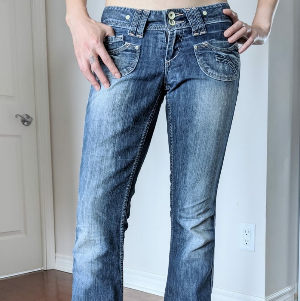 H&M - distressed blue jeans